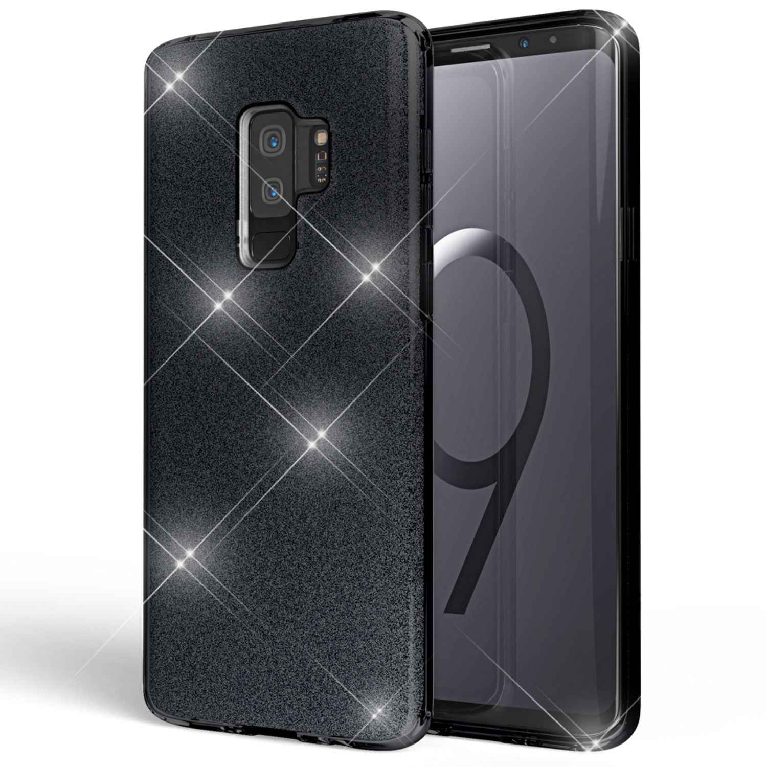 NALIA Handy Hülle für Samsung Galaxy S9 Plus, Glitzer Case Cover Tasche Bumper