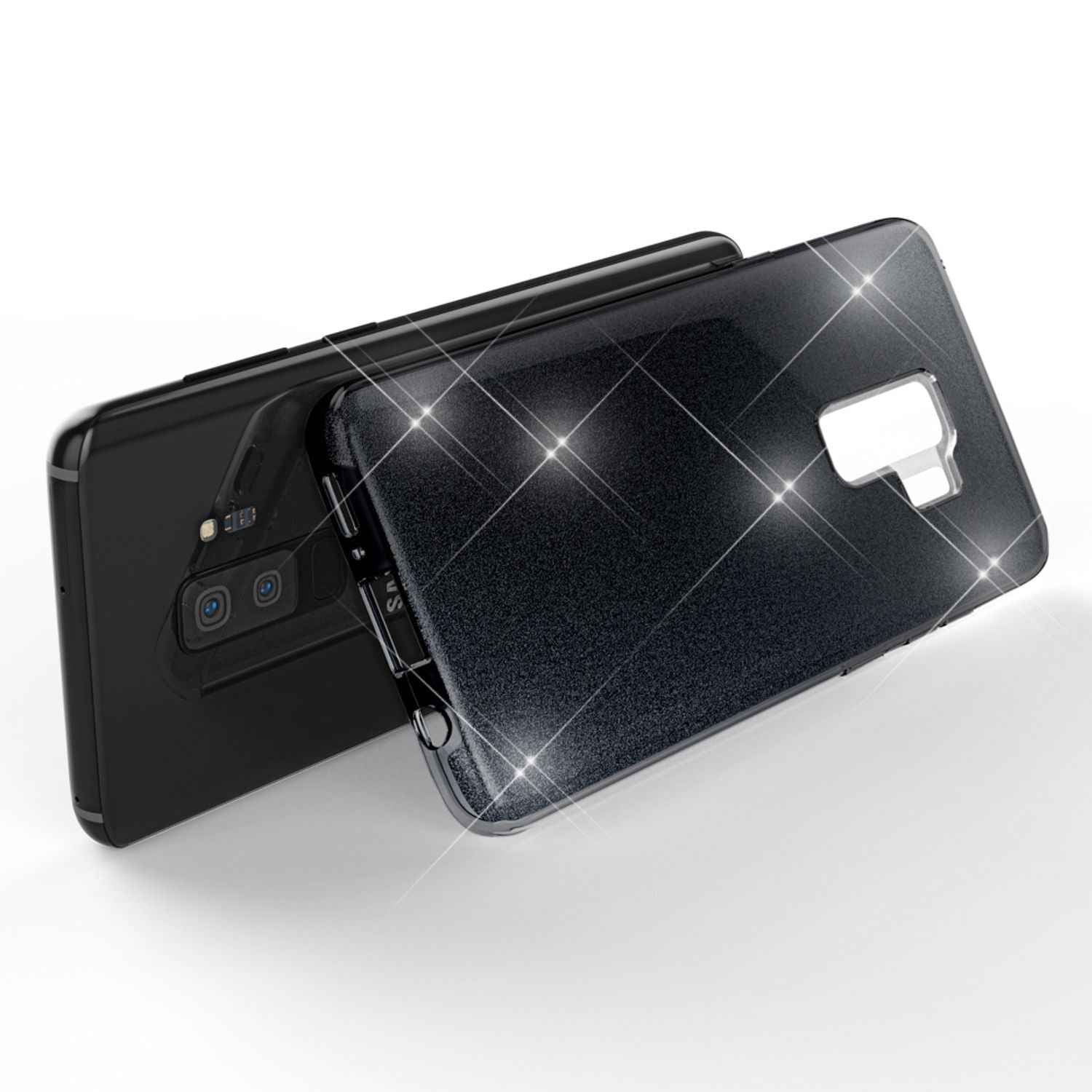 NALIA Handy Hülle für Samsung Galaxy S9 Plus, Glitzer Case Cover Tasche Bumper