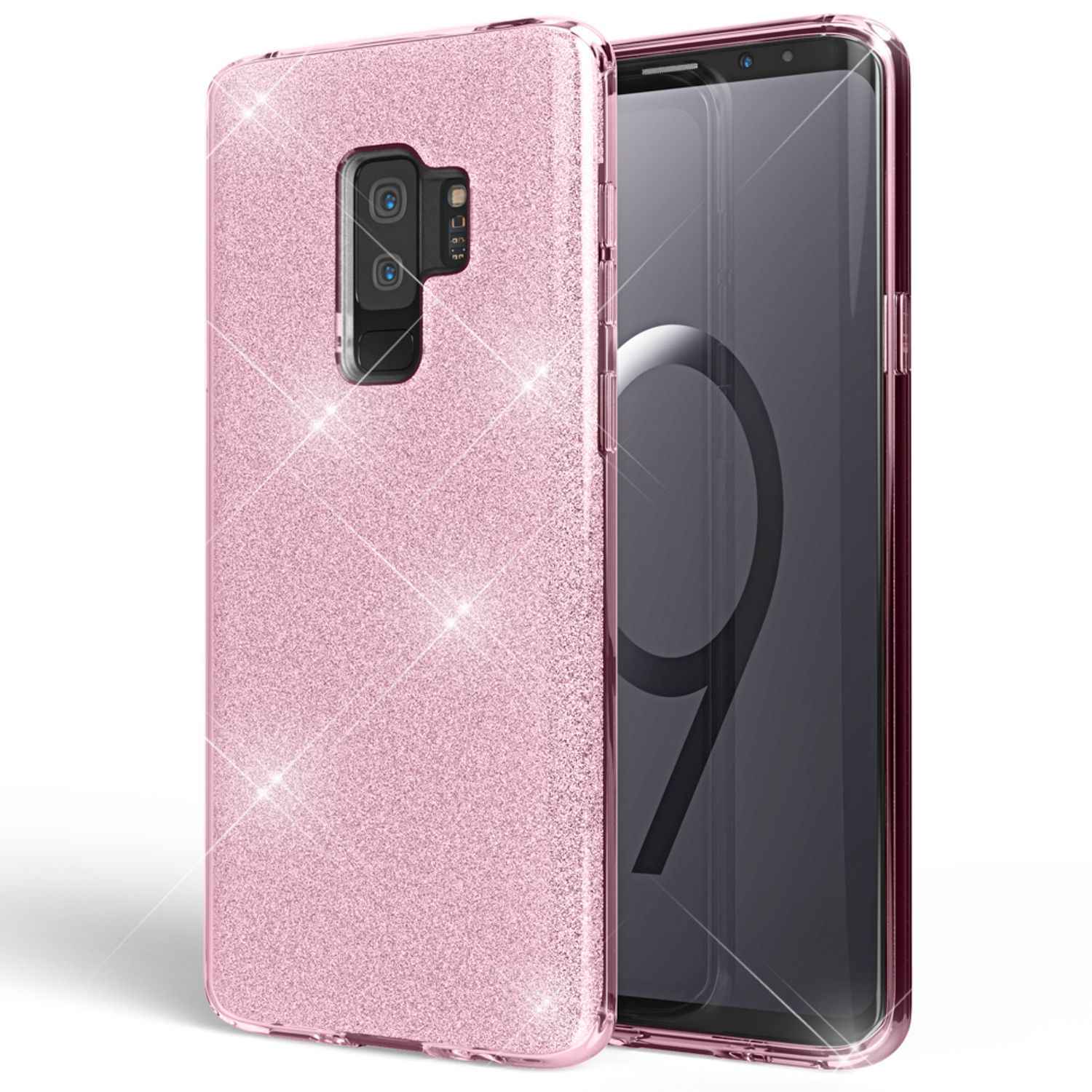 NALIA Handy Hülle für Samsung Galaxy S9 Plus, Glitzer Case Cover Tasche Bumper
