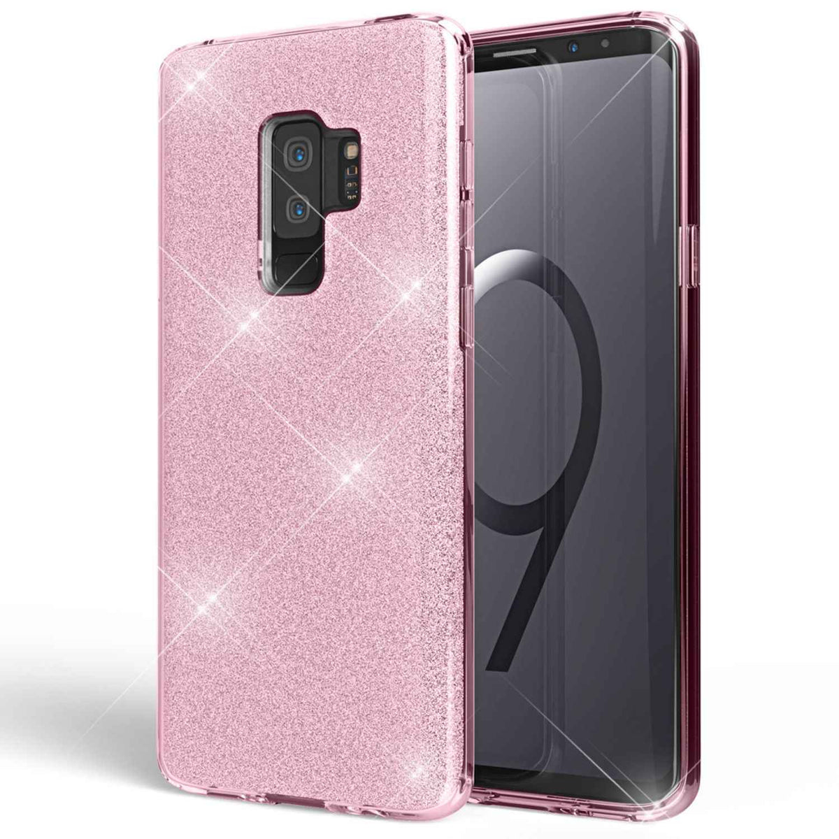 NALIA Handy Hülle für Samsung Galaxy S9 Plus, Glitzer Case Cover Tasche Bumper