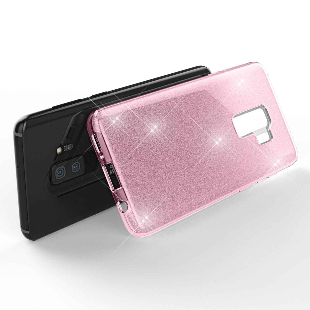 NALIA Handy Hülle für Samsung Galaxy S9 Plus, Glitzer Case Cover Tasche Bumper