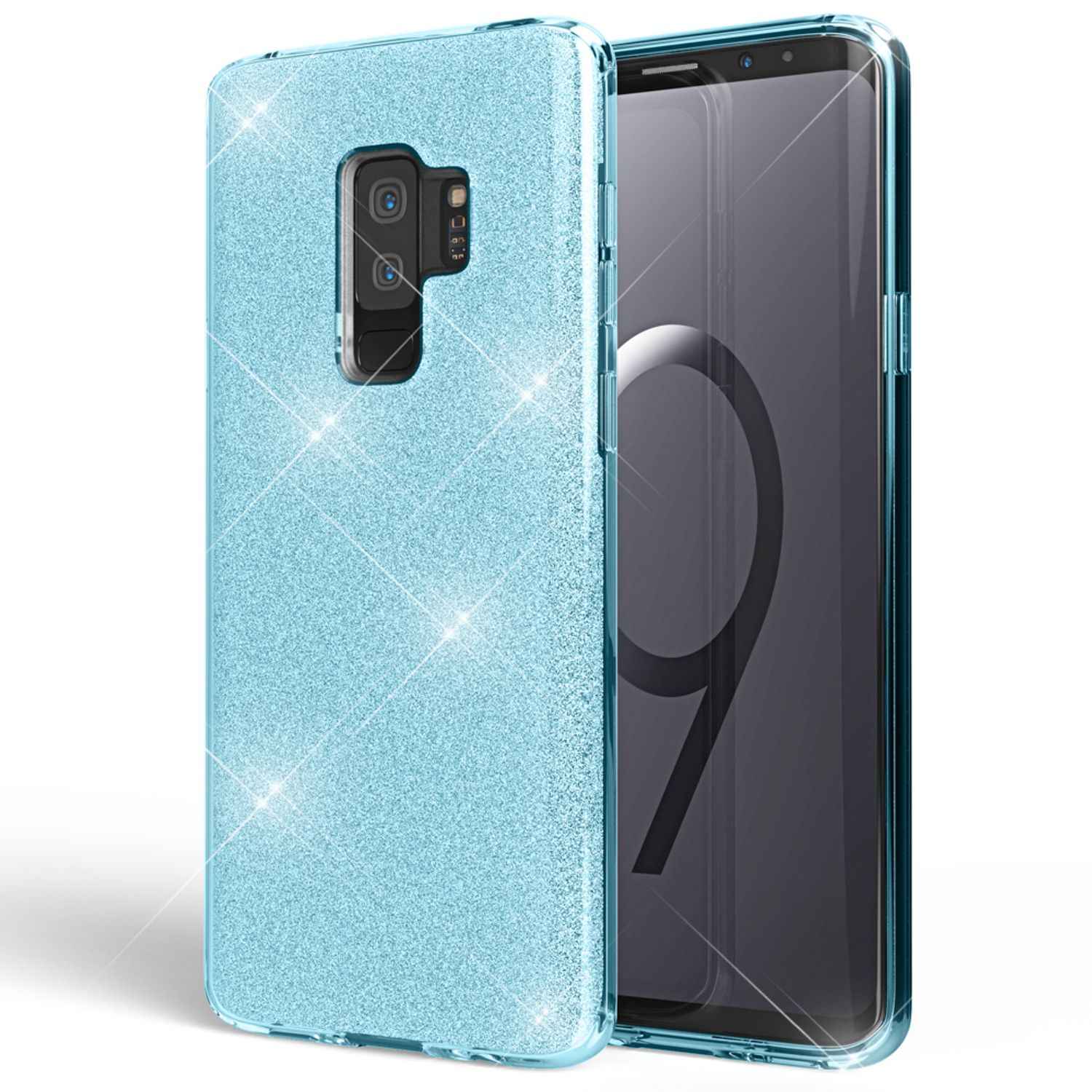 NALIA Handy Hülle für Samsung Galaxy S9 Plus, Glitzer Case Cover Tasche Bumper