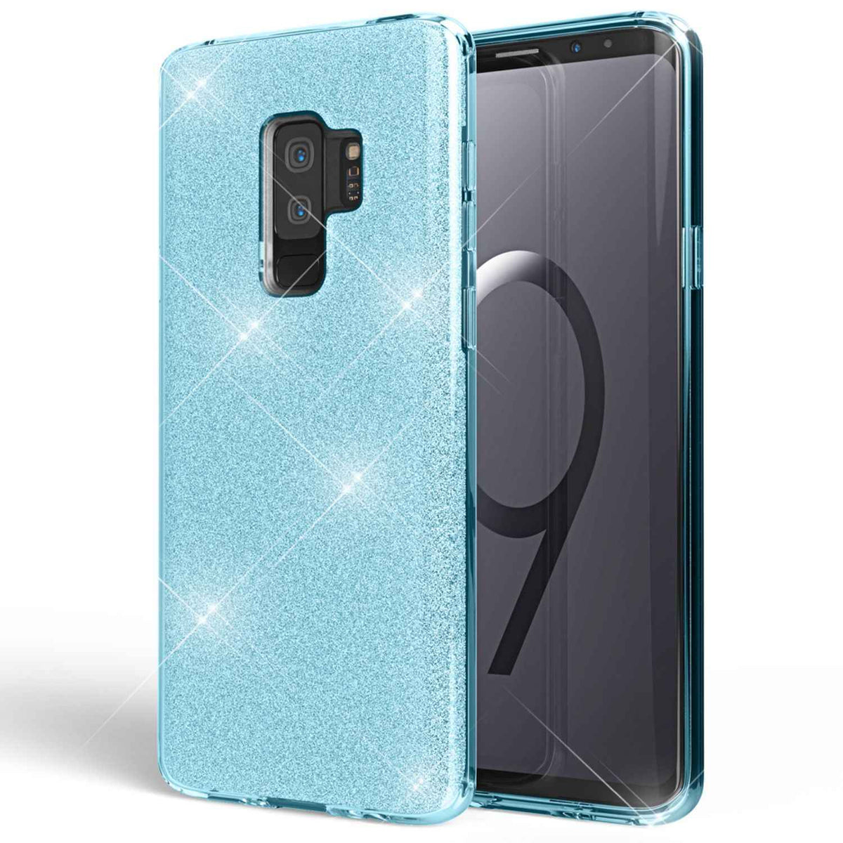 NALIA Handy Hülle für Samsung Galaxy S9 Plus, Glitzer Case Cover Tasche Bumper