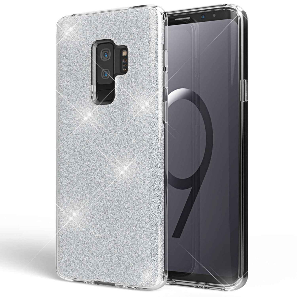 NALIA Handy Hülle für Samsung Galaxy S9 Plus, Glitzer Case Cover Tasche Bumper
