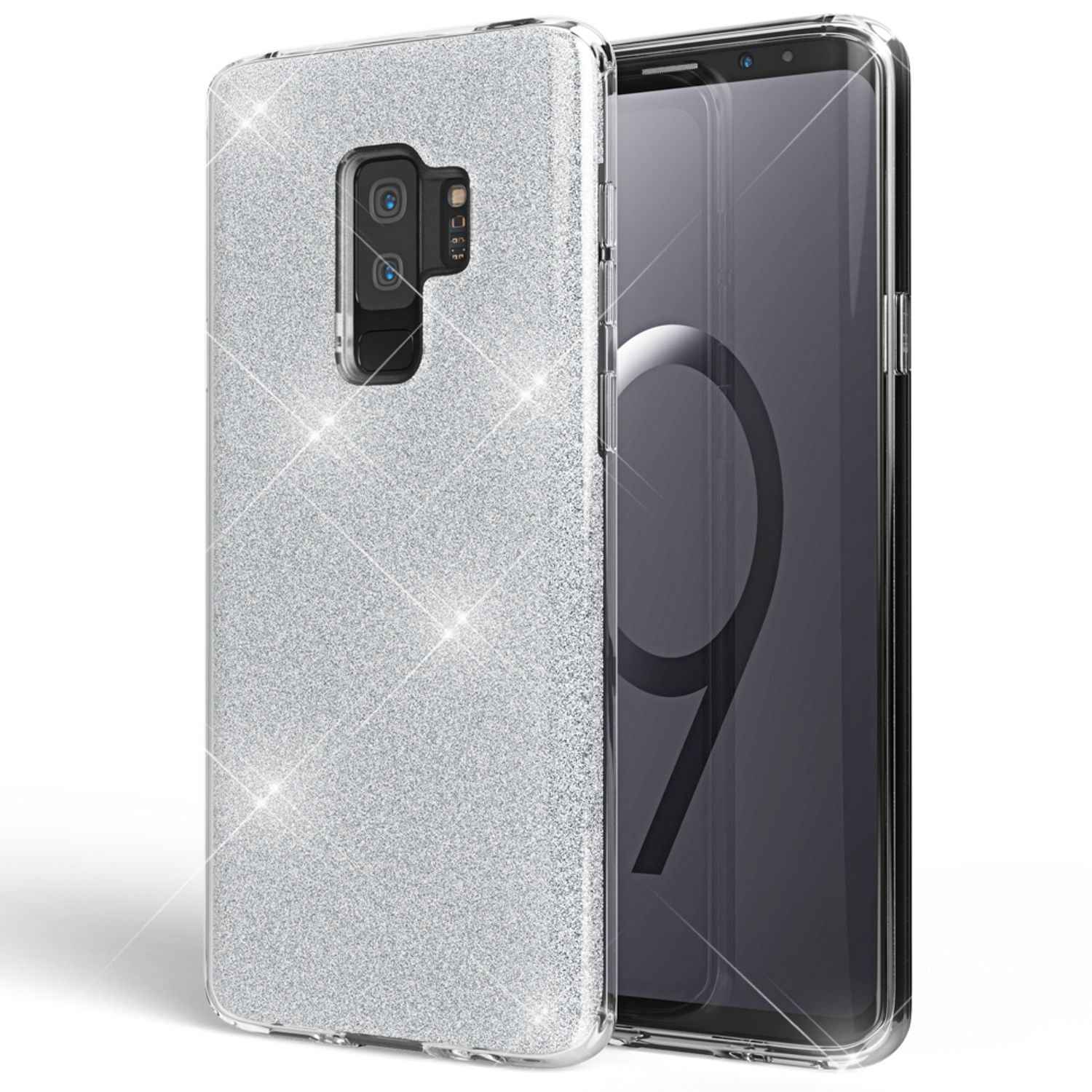 NALIA Handy Hülle für Samsung Galaxy S9 Plus, Glitzer Case Cover Tasche Bumper