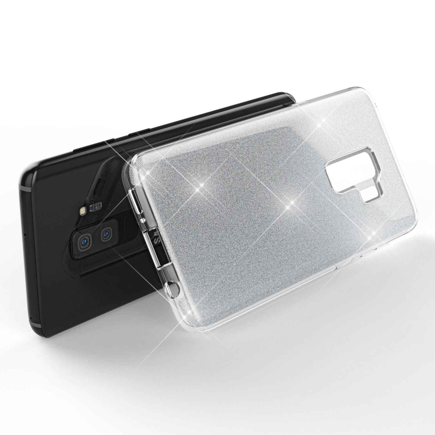 NALIA Handy Hülle für Samsung Galaxy S9 Plus, Glitzer Case Cover Tasche Bumper