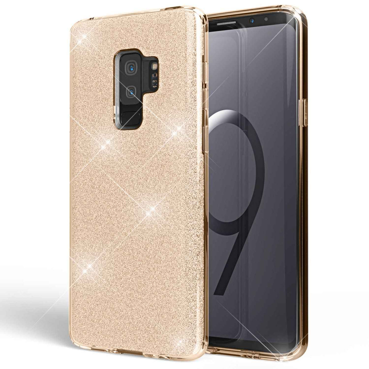 NALIA Handy Hülle für Samsung Galaxy S9 Plus, Glitzer Case Cover Tasche Bumper
