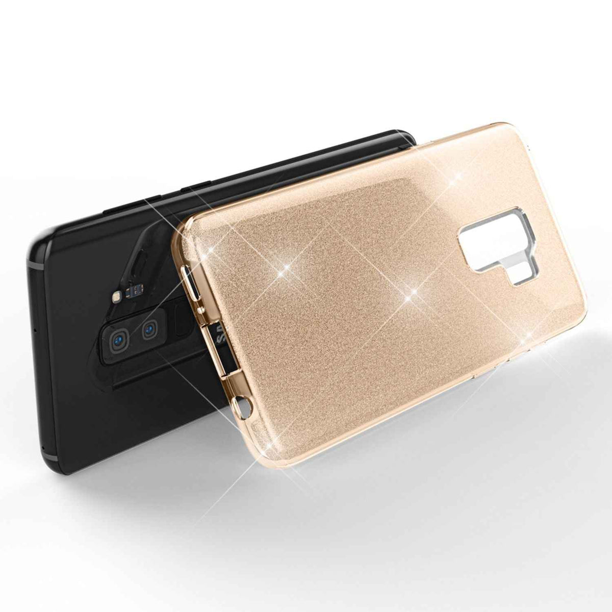 NALIA Handy Hülle für Samsung Galaxy S9 Plus, Glitzer Case Cover Tasche Bumper