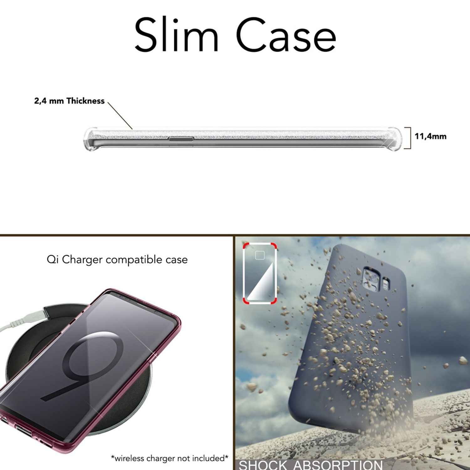 NALIA Handy Hülle für Samsung Galaxy S9 Plus, Glitzer Case Cover Tasche Bumper