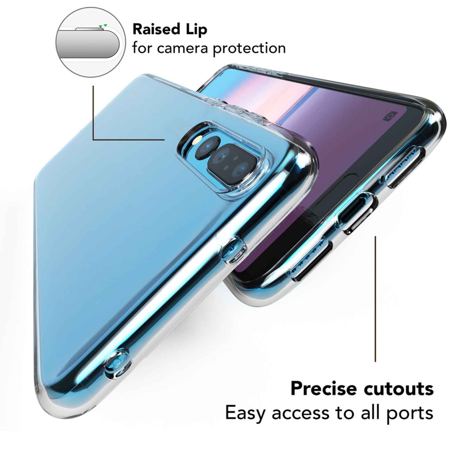 NALIA Handyhülle für Huawei P20 Pro Hülle, Durchsichtige Silikon Schutzhülle