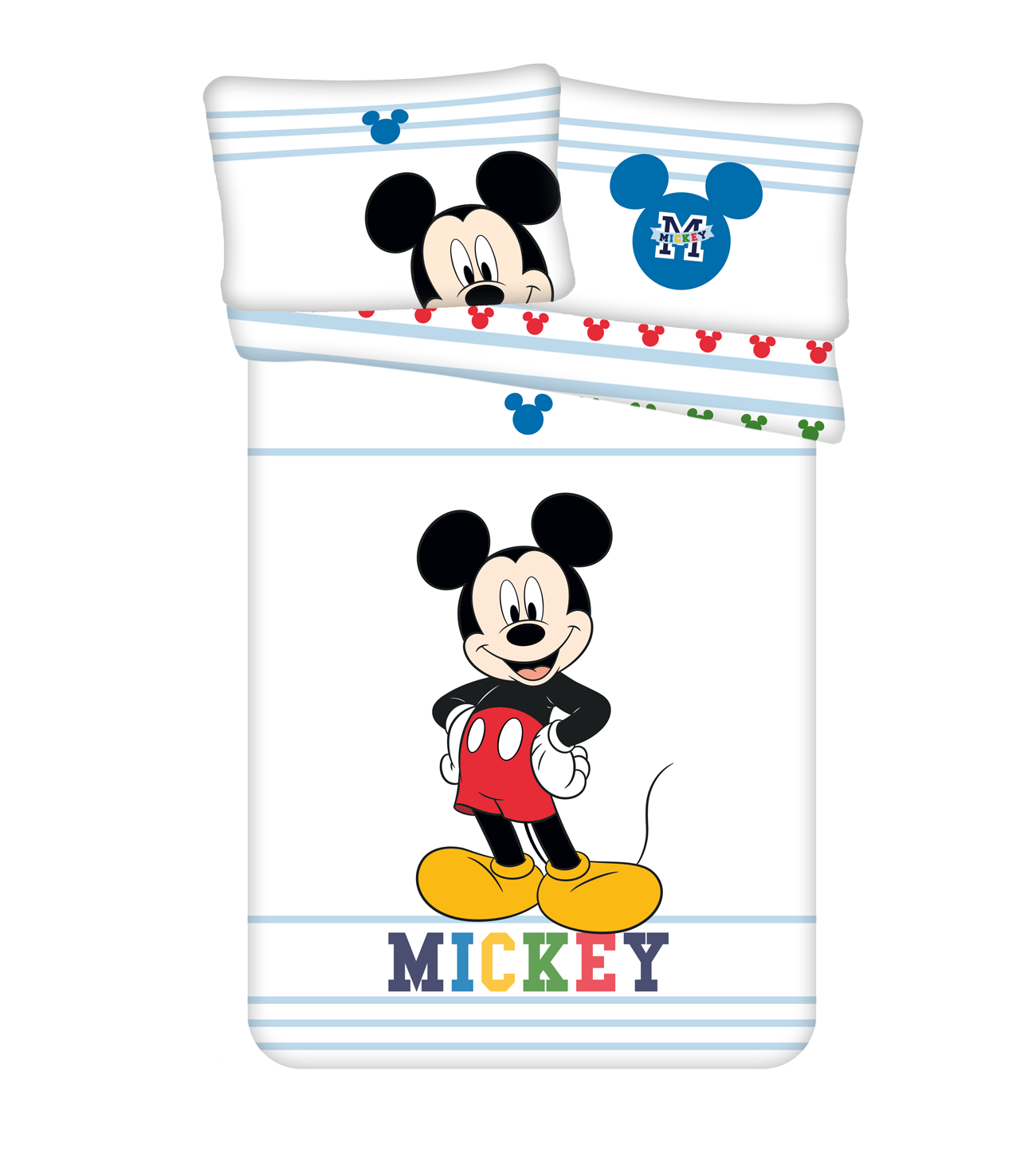 Kinder-Bettwäsche Micky Maus 100 x 135 cm 2-teilig Baumwolle weiß | Tinisu