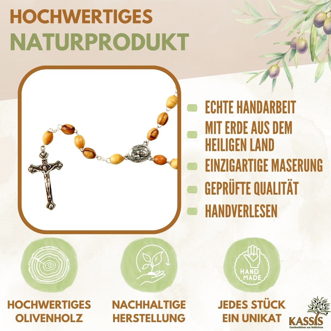 Ovaler Rosenkranz von Zeus, Metall- und Erdelemente, traditionelles spirituelles Accessoire