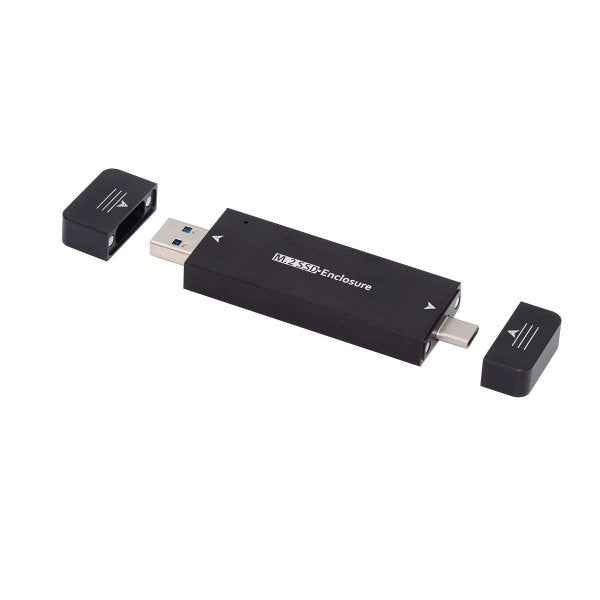 SYSTEM-S NVME M-key M.2 NGFF Adapter zu USB 3.1 Typ C & 2.0 Typ A Stecker für SATA SSD