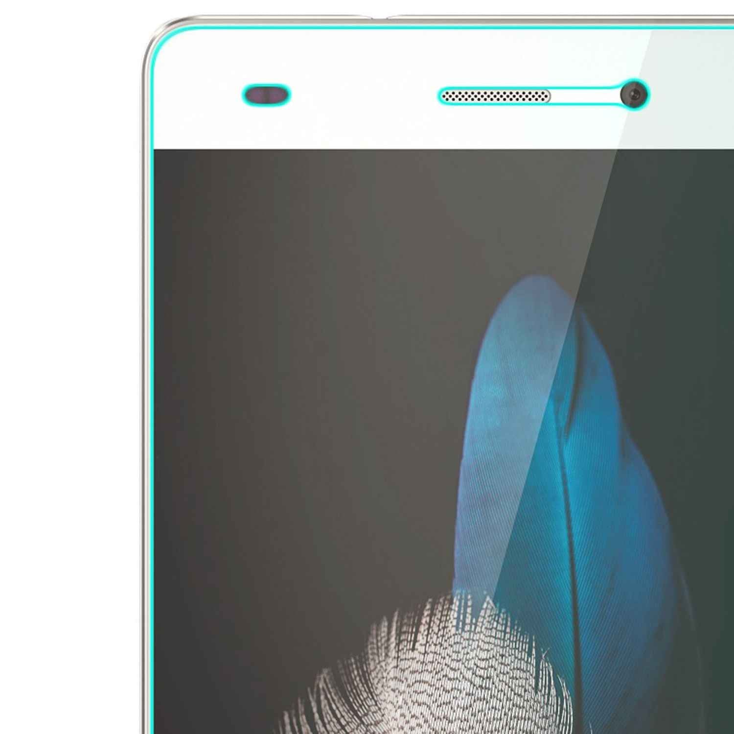 NALIA Schutzglas für Huawei P8 Lite, 9H Full Cover Displayschutz Tempered Glass