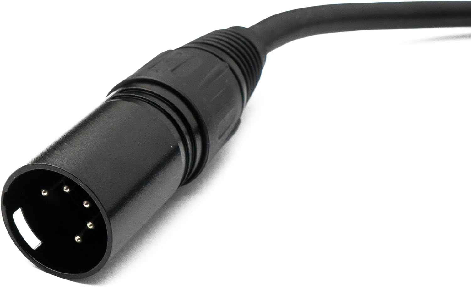 SYSTEM-S Audio XLR Kabel 50 cm 5 polig Buchse zu Stecker Adapter in Schwarz