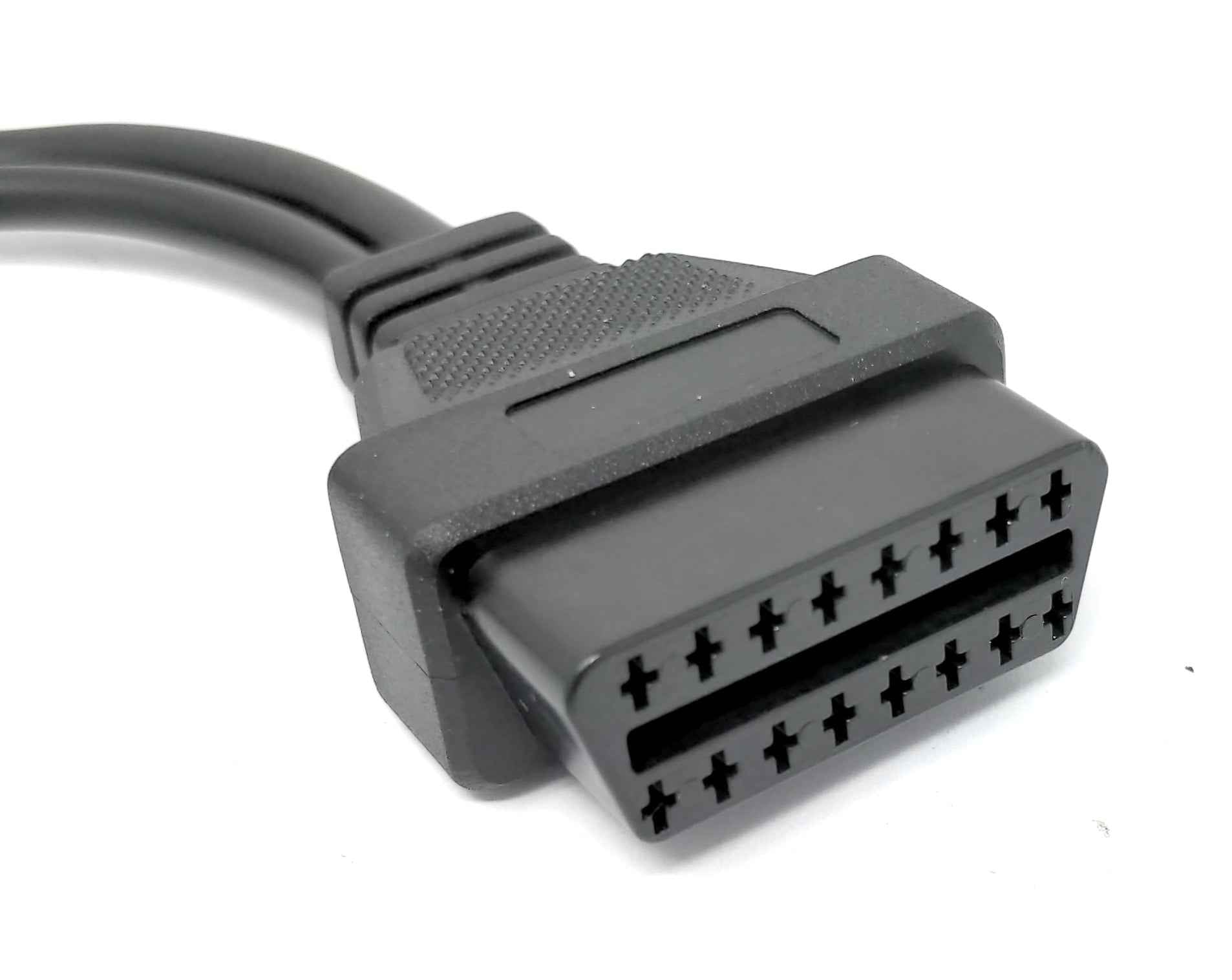 SYSTEM-S OBD Kabel 20 cm OBD 2 Buchse für Mitsubishi 12pin in Schwarz für Auto Diagnose