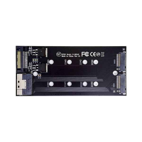 SYSTEM-S NVME M.2 Adapter 2x AHCI zu PCIE Express 3 4.0 Slimline SFF-8654 8X Raid Card