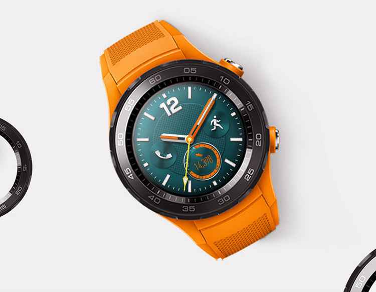 SYSTEM-S Armband flexibel aus Silikon 20mm für Huawei Watch 2 Smartwatch in Orange
