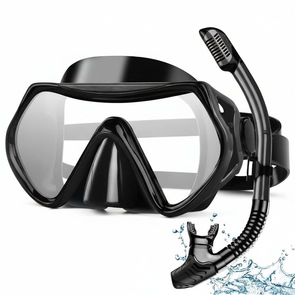 Nigecue Schnorchelset Erwachsene, Schnorcheln Set mit Taucherbrille und Dry Schnorchel, Anti-Leck Anti-Fog Tauchmaske aus Gehärtetem Glas für Schnorcheln, Schwimmen und Tauchen Hauptansicht