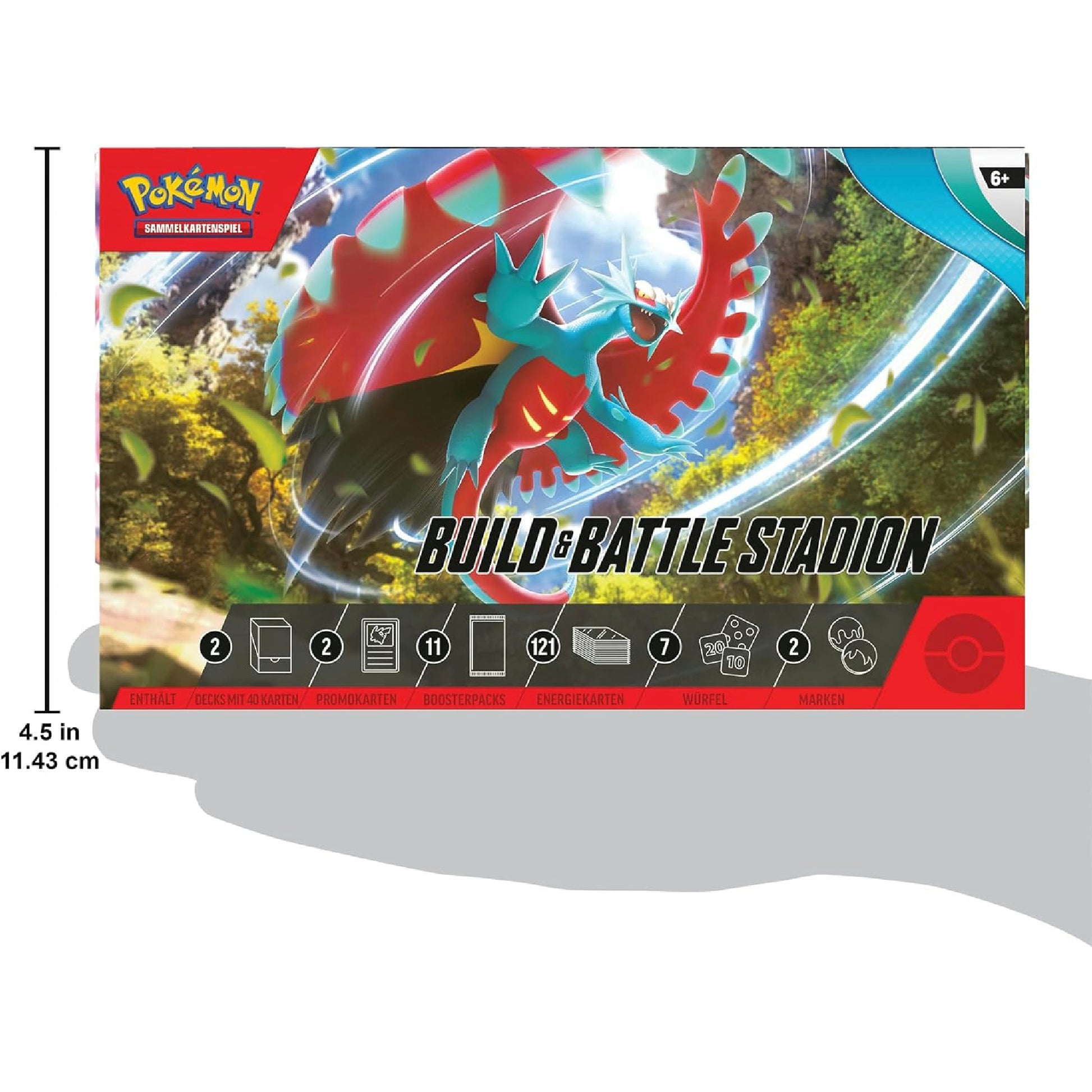 Pokémon-Sammelkartenspiel: Build & Battle Stadion Karmesin & Purpur – Paradoxrift (2 Decks, 11 Boosterpacks & mehr) Hauptansicht