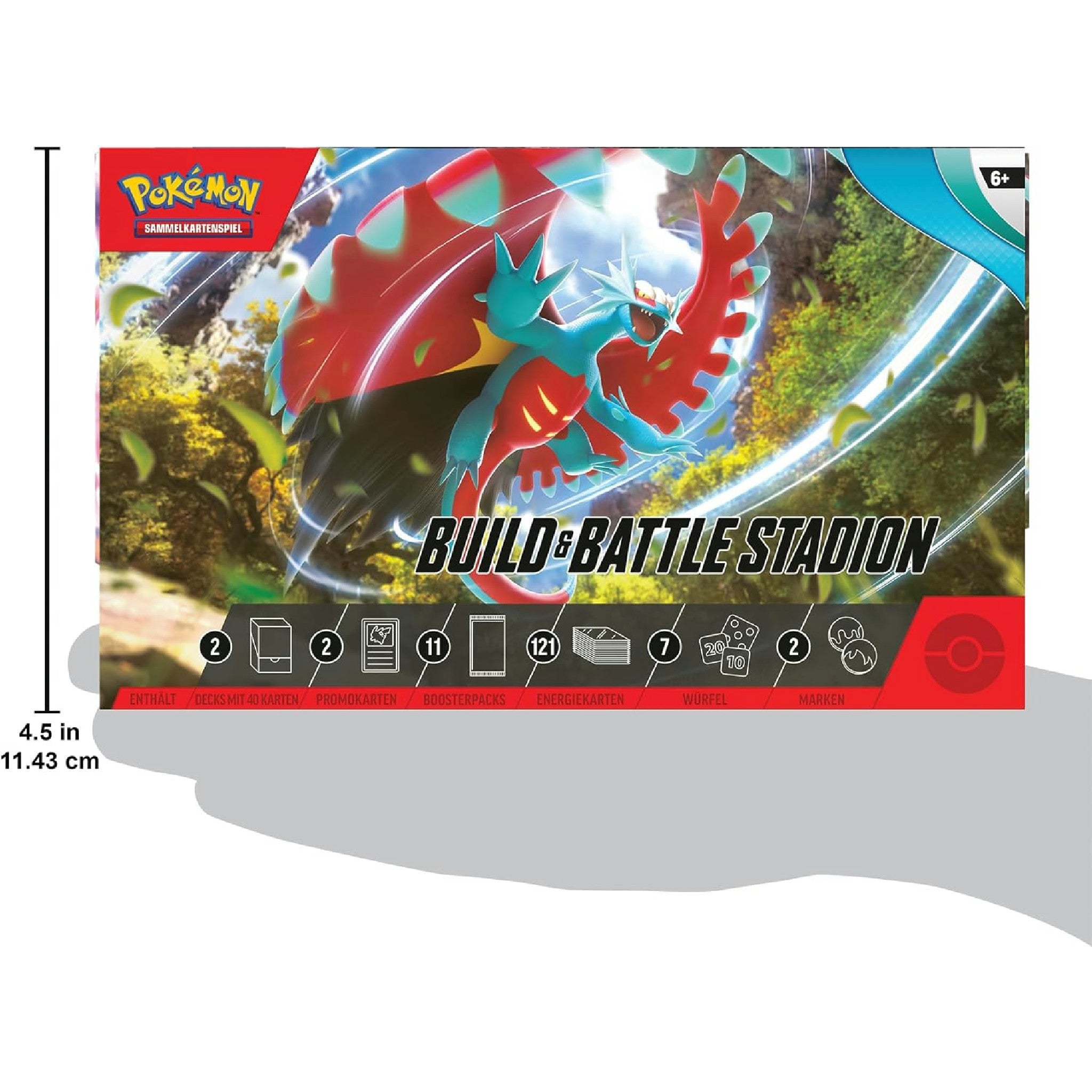 Pokémon-Sammelkartenspiel: Build & Battle Stadion Karmesin & Purpur – Paradoxrift (2 Decks, 11 Boosterpacks & mehr) Hauptansicht