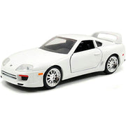 Jada Toys Fast & Furious Brian's 1995 Toyota Supra, Auto, Spielzeugauto aus Die-cast, öffnende Türen, Kofferraum & Motorhaube, Maßstab 1:24, weiß Hauptansicht