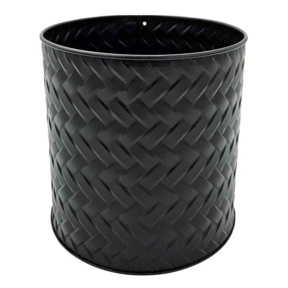 Blumentopf Übertopf Pflanzenkübel Topf Kübel 3er Set schwarz rund Metall Matt