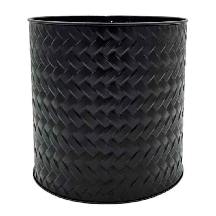 Blumentopf Übertopf Pflanzenkübel Topf Kübel 3er Set schwarz rund Metall Matt