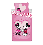 Bettwäsche-Set Micky & Minnie Maus Polyester rosa 140x200 cm Kinder | Tinisu