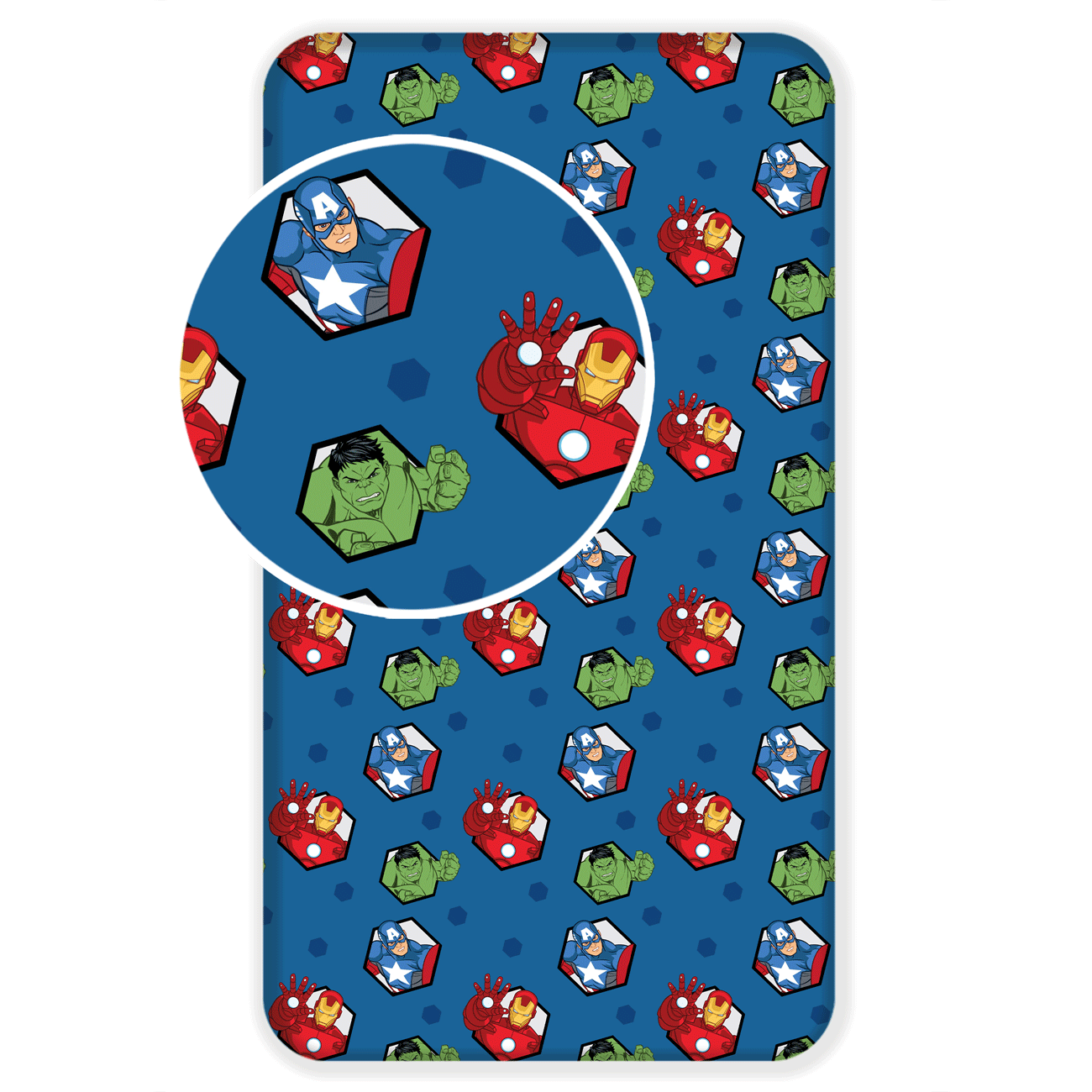 Spannbettlaken Marvel Avengers 90x200 cm 100% Baumwolle blau | Tinisu