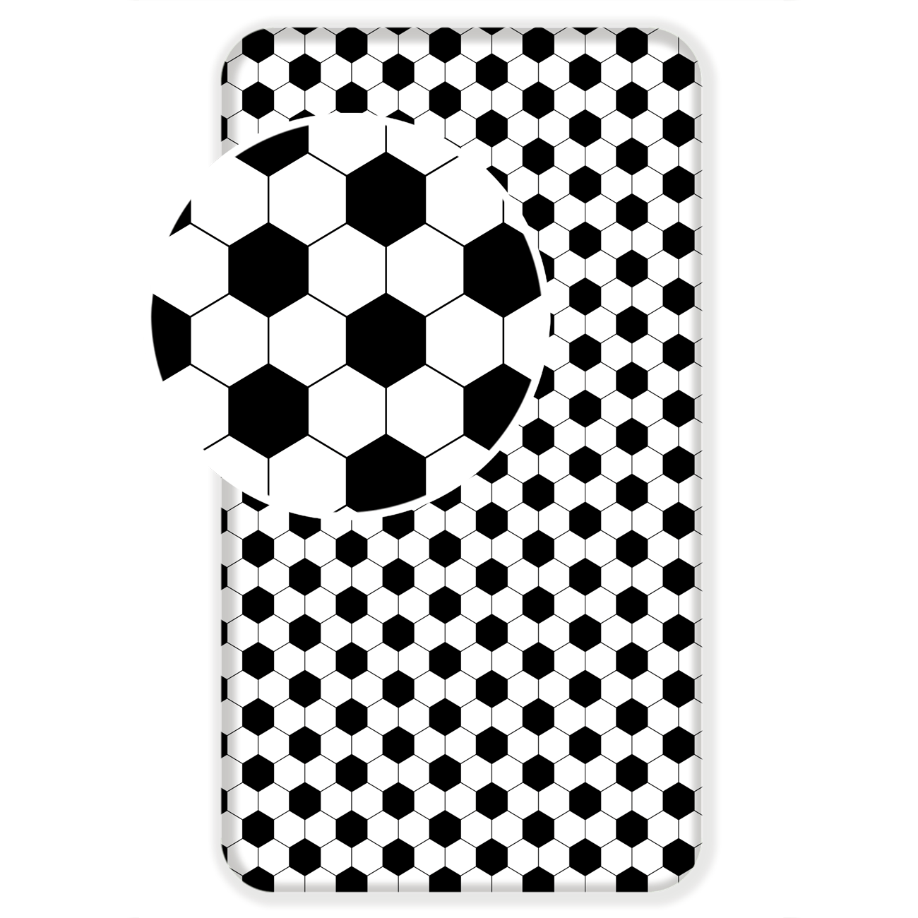 Spannbettlaken Fußball-Motiv 90x200 cm 100% Baumwolle schwarz-weiß | Tinisu