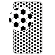 Spannbettlaken Fußball-Motiv 90x200 cm 100% Baumwolle schwarz-weiß | Tinisu