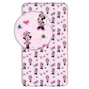 Spannbettlaken Minnie Maus rosa 90x200 cm 100% Baumwolle Einzelbett | Tinisu