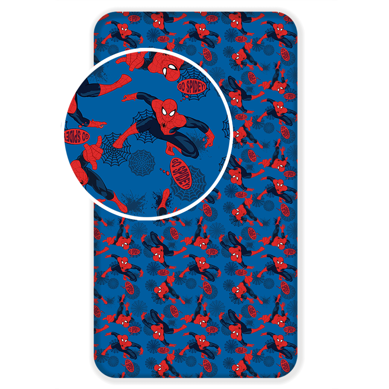 Spannbettlaken Spiderman 90x200 cm 100% Baumwolle blau Einzelbett | Tinisu
