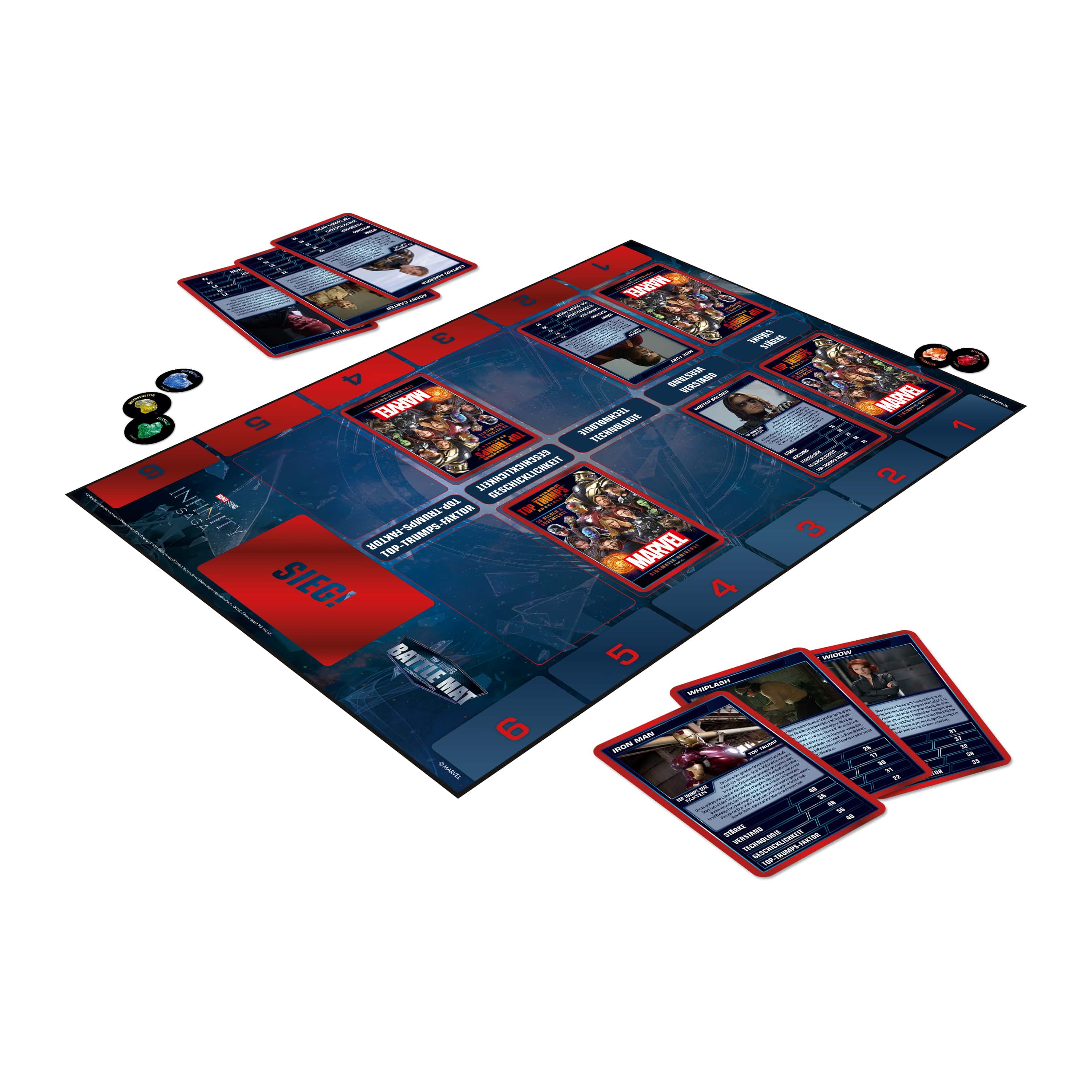 Brettspiel Battle Mat Marvel mit 6 Tokens ab 8 Jahren | Tinisu