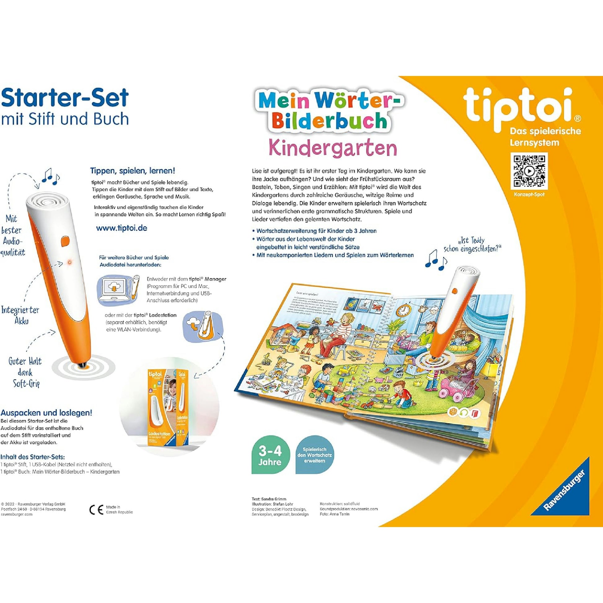 Ravensburger tiptoi Starter-Set 00113: Stift und Wörter-Bilderbuch Kindergarten - Lernspiele für Kinder ab 3 Jahren - Spielzeug ab 3 Jahre Hauptansicht