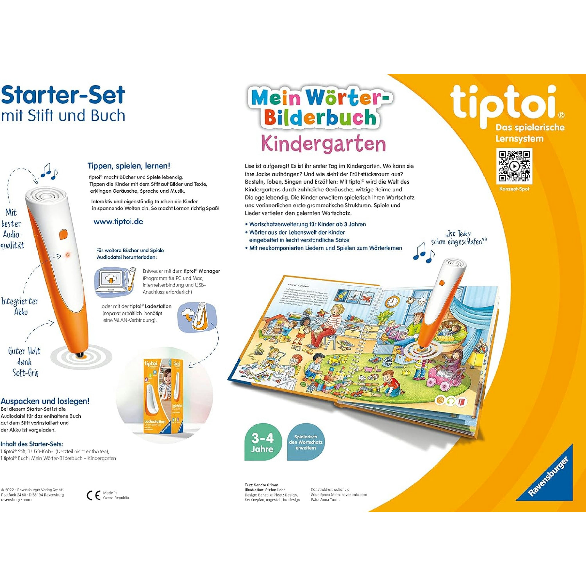 Ravensburger tiptoi Starter-Set 00113: Stift und Wörter-Bilderbuch Kindergarten - Lernspiele für Kinder ab 3 Jahren - Spielzeug ab 3 Jahre Hauptansicht