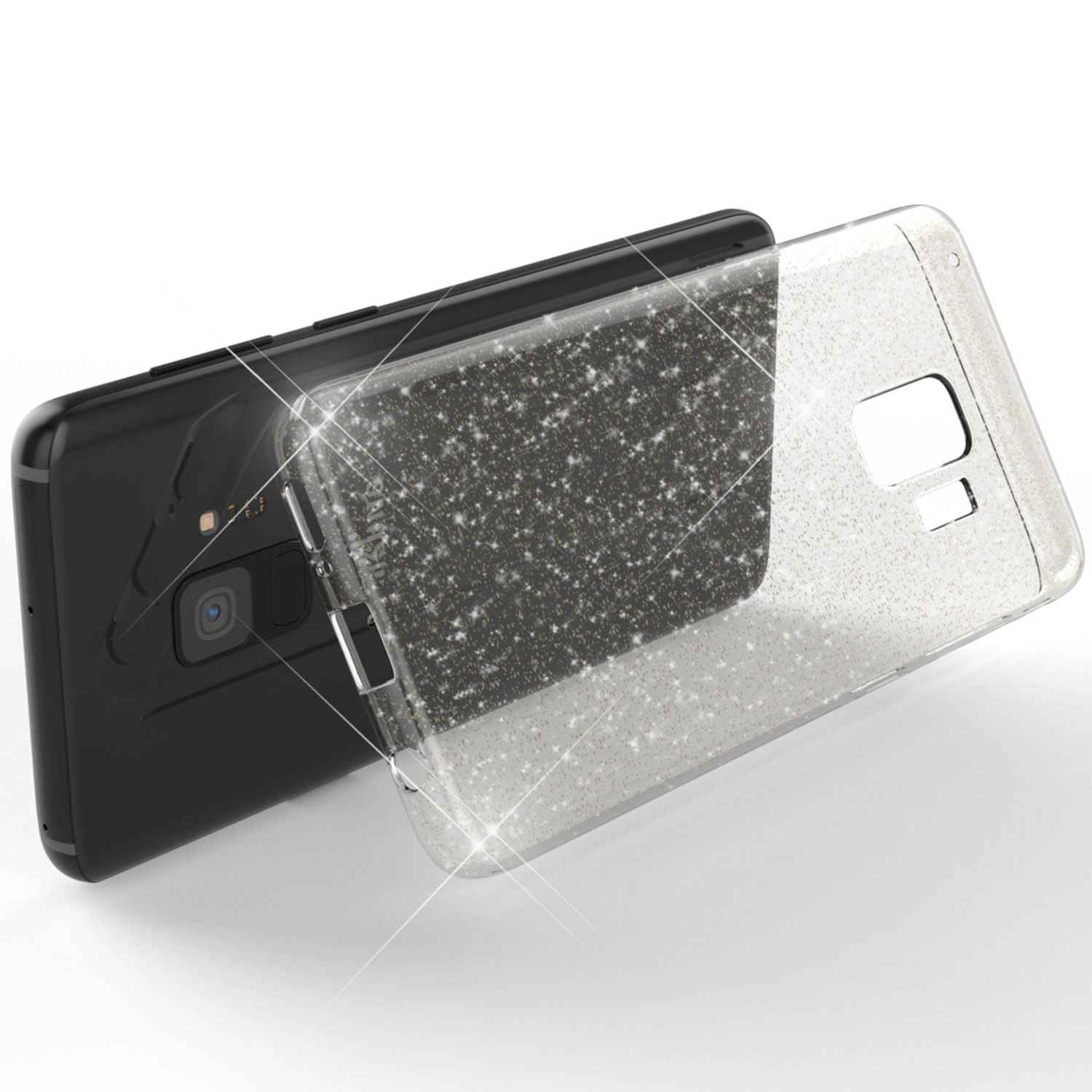 NALIA Glitter Handy Hülle für Samsung Galaxy S9, Glitzer Silikon Case Cover