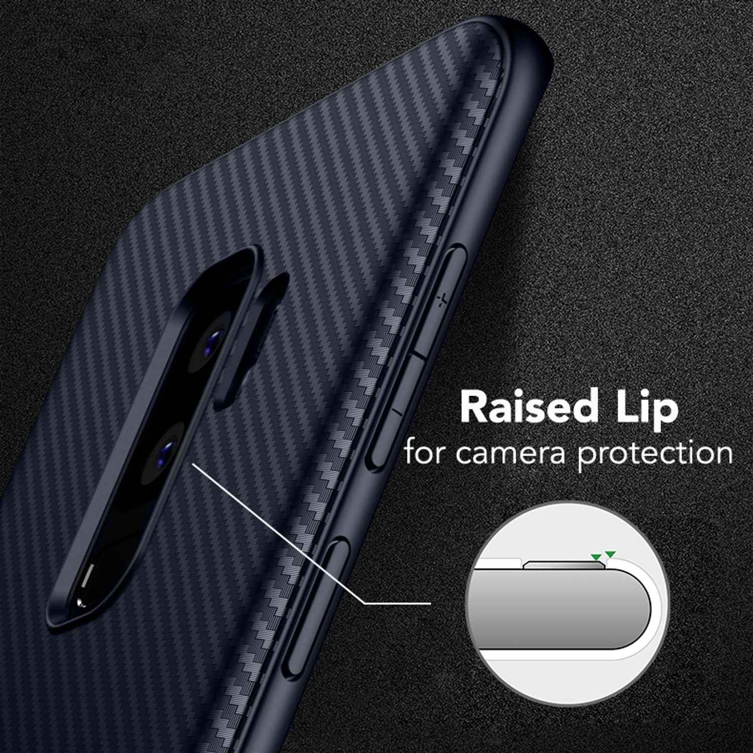 Samsung Galaxy S9 Plus Handy Hülle von NALIA, Silikon Case Cover Carbon Look
