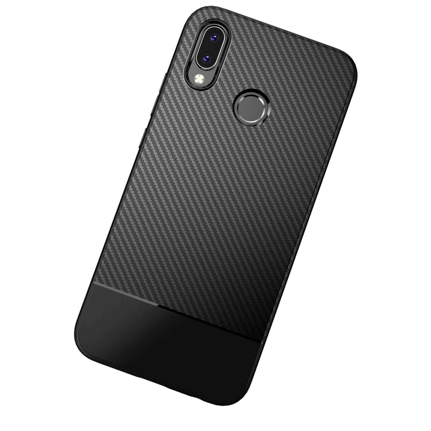 Huawei P20 Lite Handy Hülle von NALIA, Slim Soft Silikon Case Dünne Carbon Look