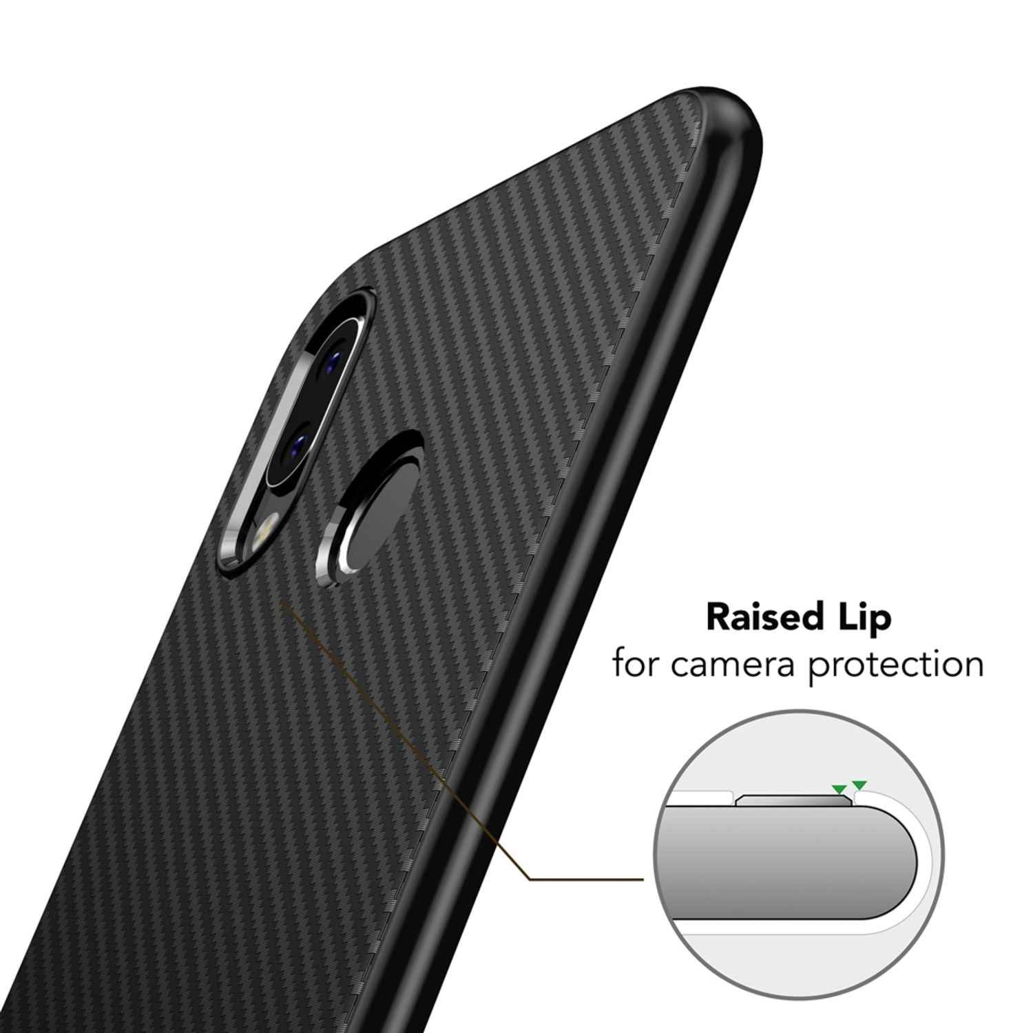 Huawei P20 Lite Handy Hülle von NALIA, Slim Soft Silikon Case Dünne Carbon Look