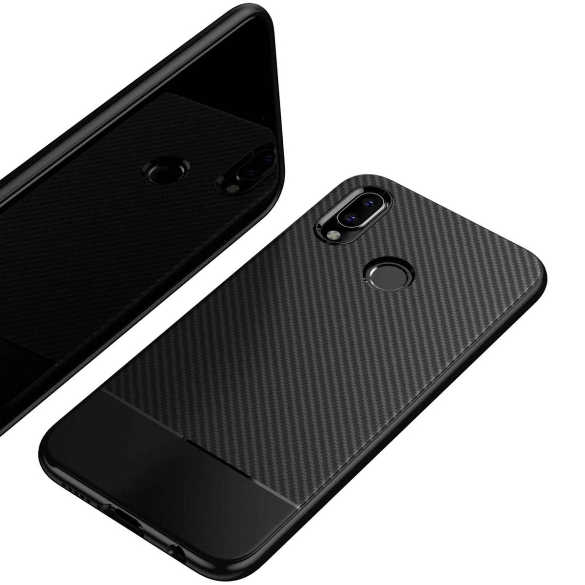 Huawei P20 Lite Handy Hülle von NALIA, Slim Soft Silikon Case Dünne Carbon Look