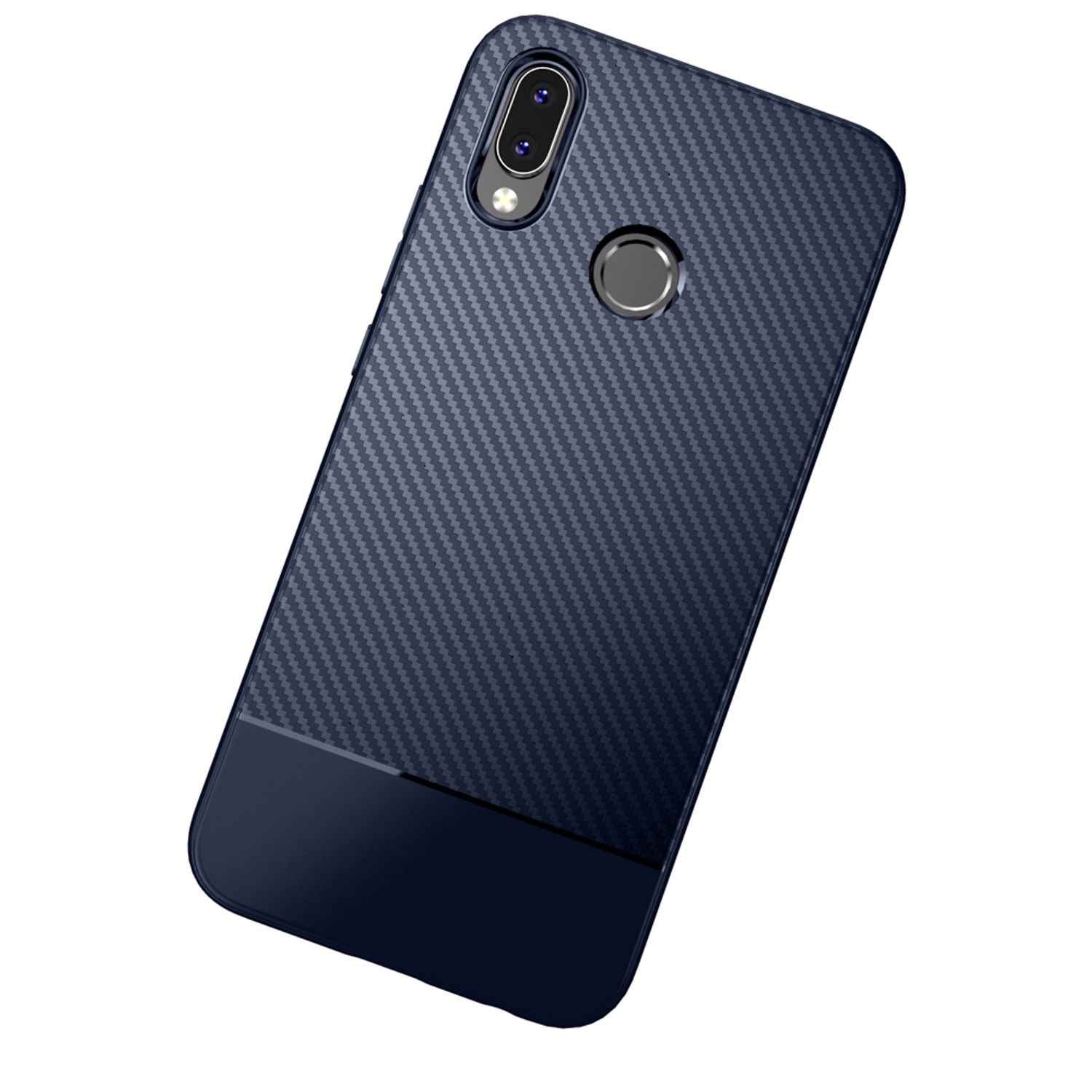 Huawei P20 Lite Handy Hülle von NALIA, Slim Soft Silikon Case Dünne Carbon Look