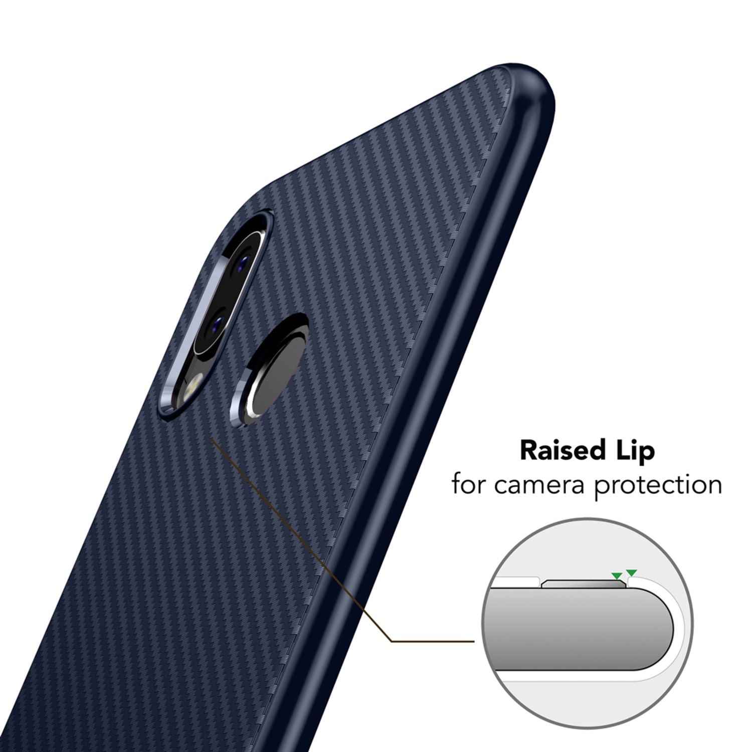 Huawei P20 Lite Handy Hülle von NALIA, Slim Soft Silikon Case Dünne Carbon Look