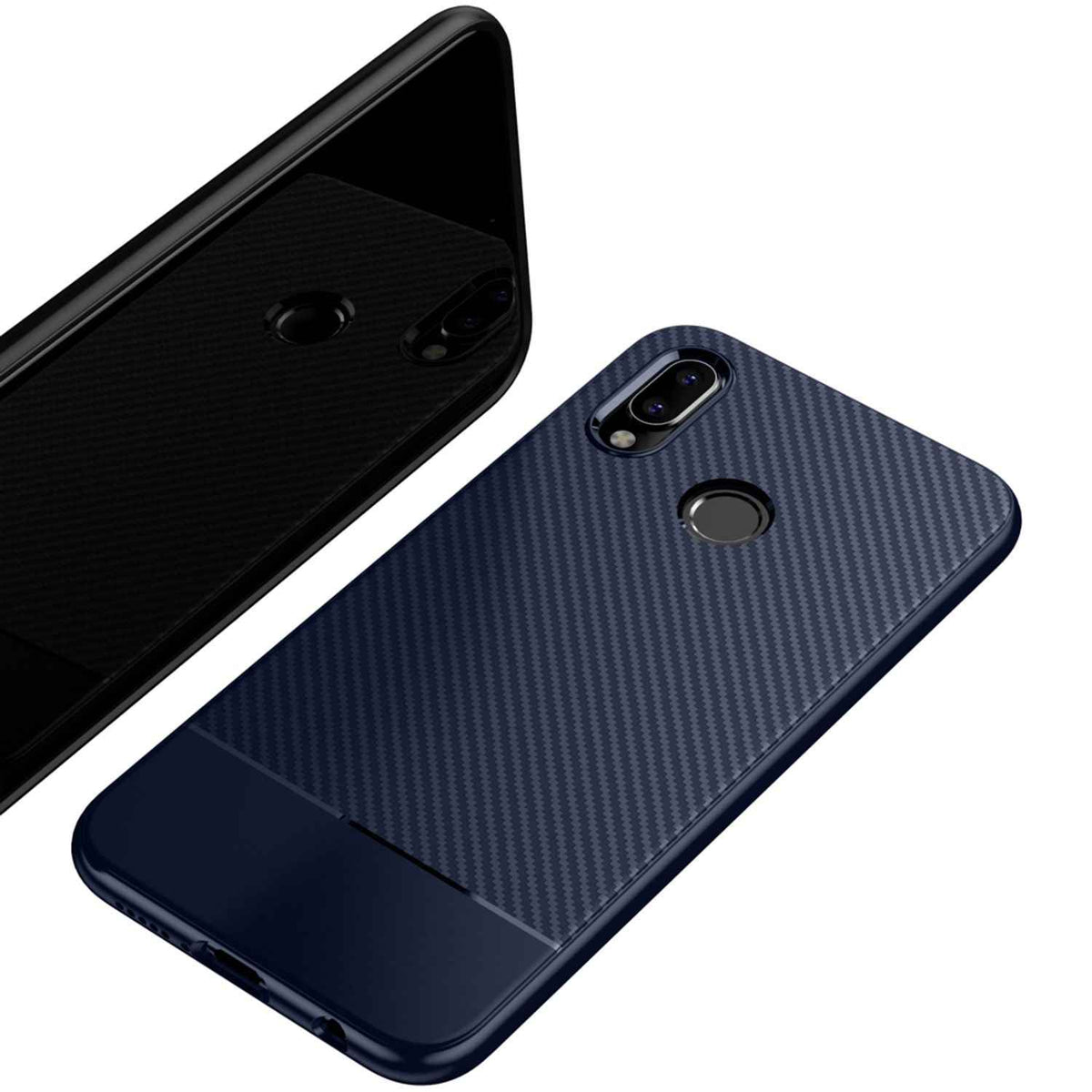 Huawei P20 Lite Handy Hülle von NALIA, Slim Soft Silikon Case Dünne Carbon Look