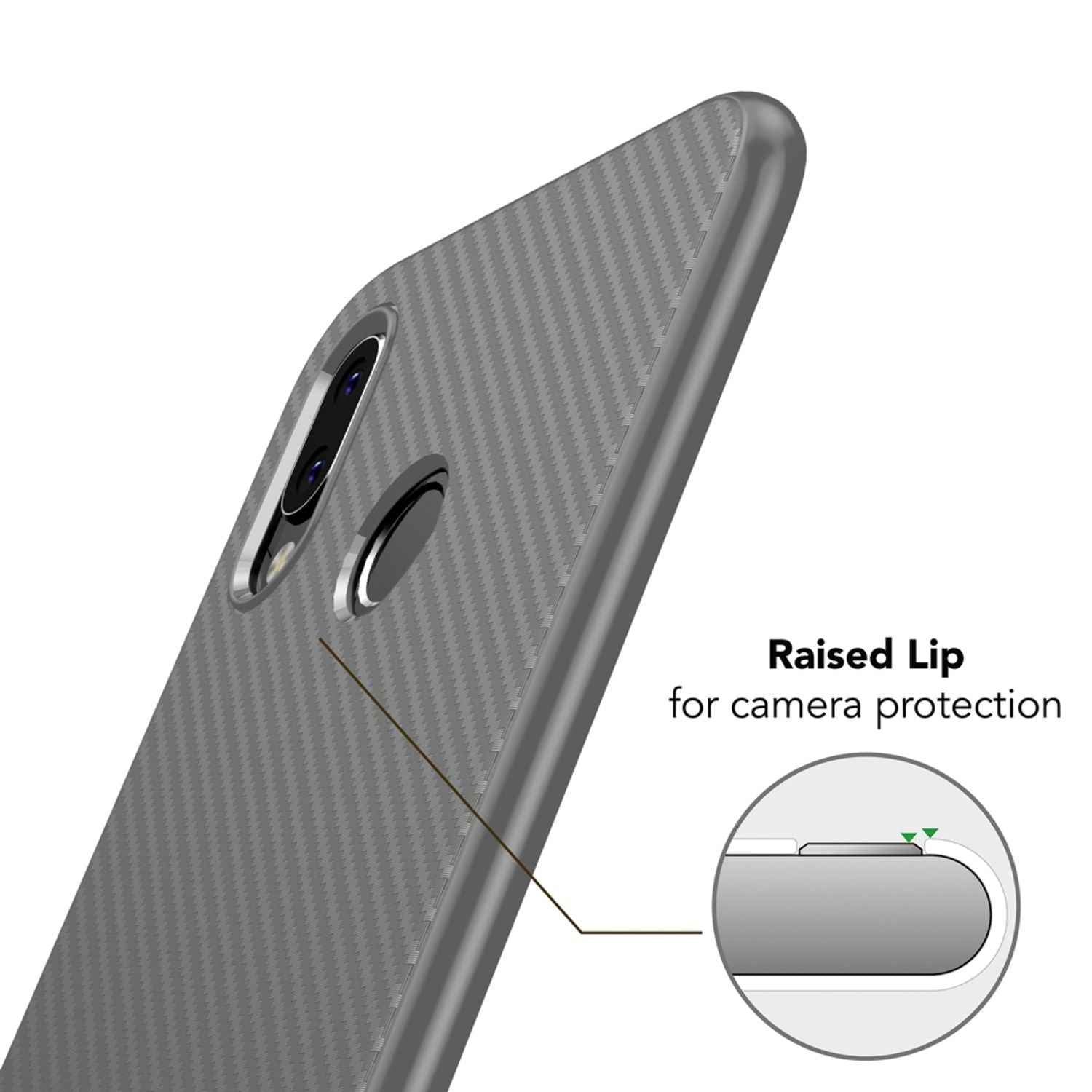 Huawei P20 Lite Handy Hülle von NALIA, Slim Soft Silikon Case Dünne Carbon Look