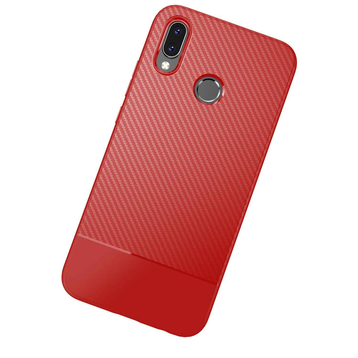 Huawei P20 Lite Handy Hülle von NALIA, Slim Soft Silikon Case Dünne Carbon Look
