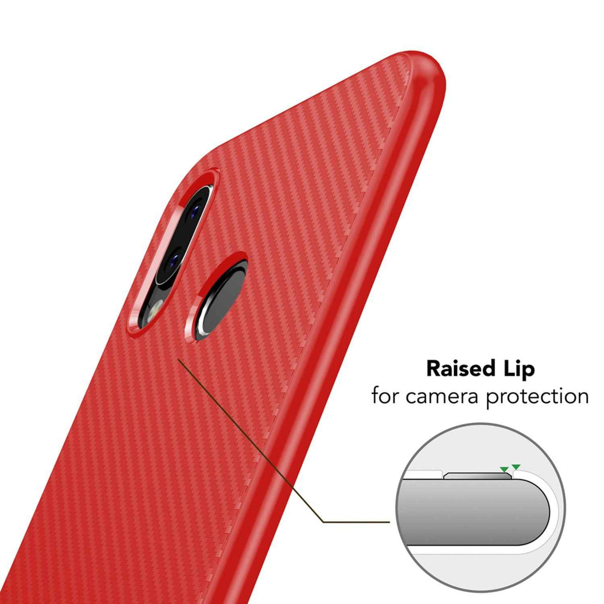 Huawei P20 Lite Handy Hülle von NALIA, Slim Soft Silikon Case Dünne Carbon Look