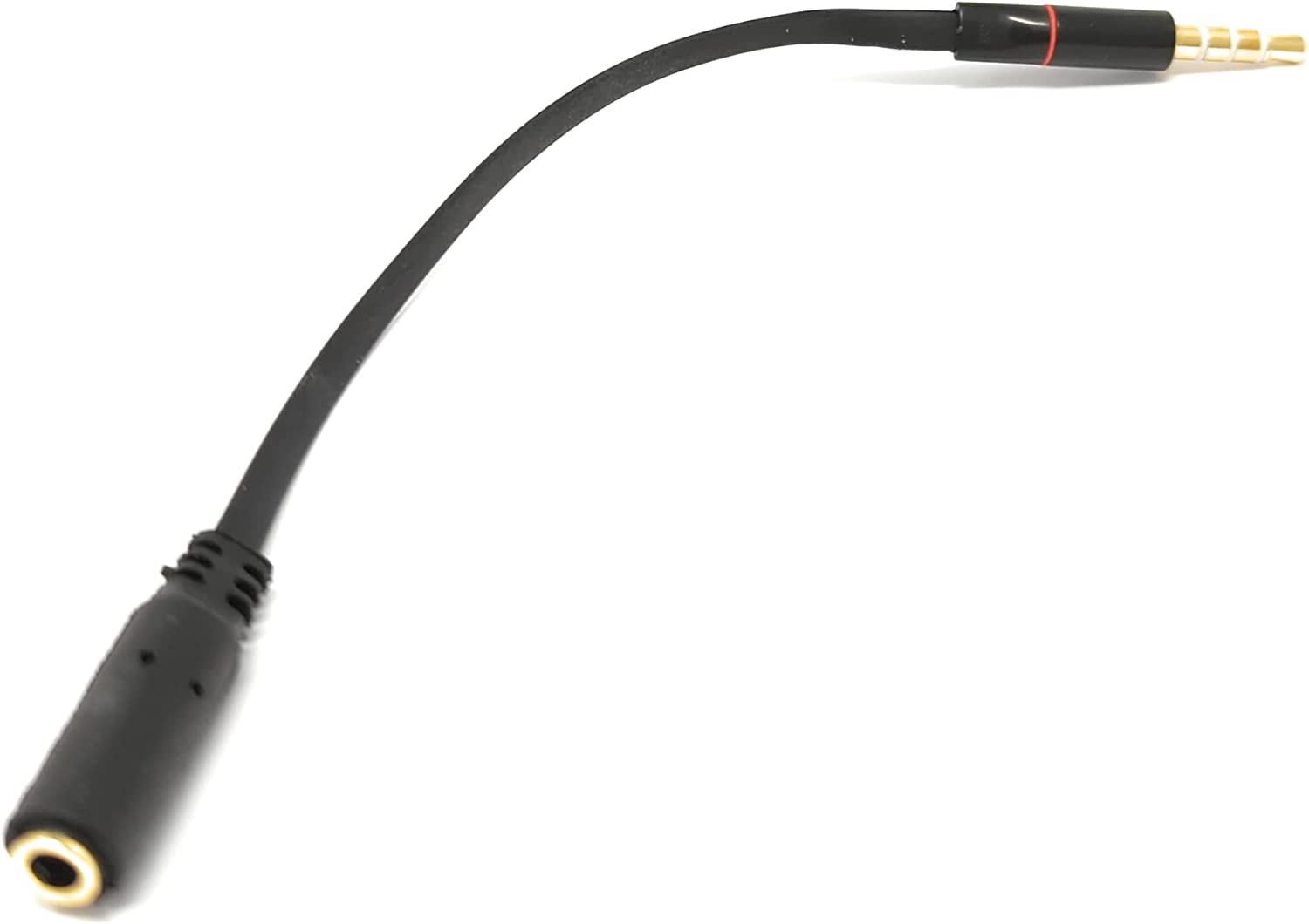 AUX-Kabel 3,5 mm Klinke Stecker zu Buchse 15 cm flach schwarz | System-S