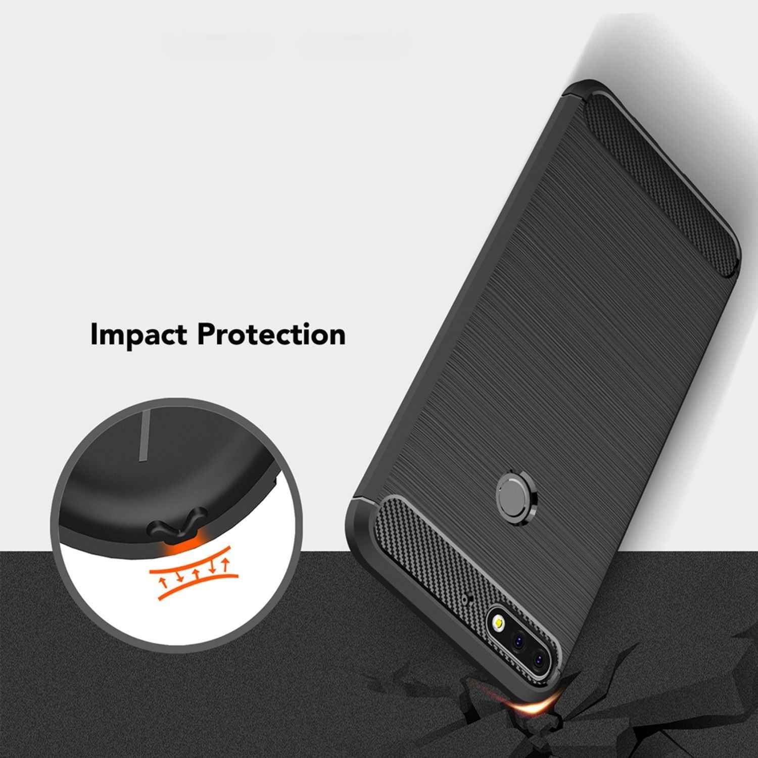 NALIA Hülle Handyhülle für Huawei Y7 (2018), Slim Silikon Case Schutz Cover Etui
